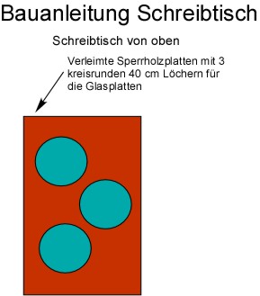 Bauanleitung Schreibtisch Bauplan von oben Bauanleitung Schreibtisch Bauplan von oben